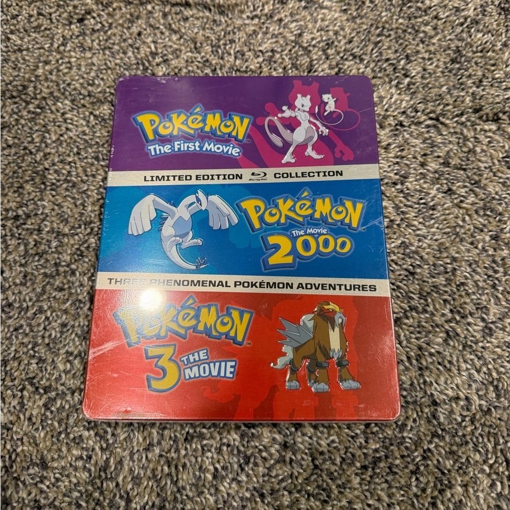 Pokemon The First Movie Y2K 3 DVD Collection Set Steel Book Case